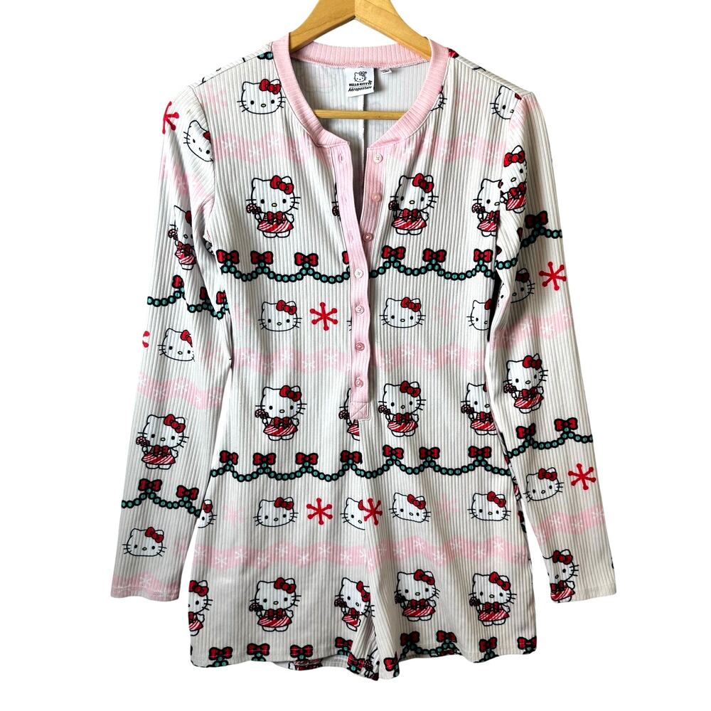 Hello Kitty x Aeropostale romper ribbed long-sleeved Women’s Small Pajamas